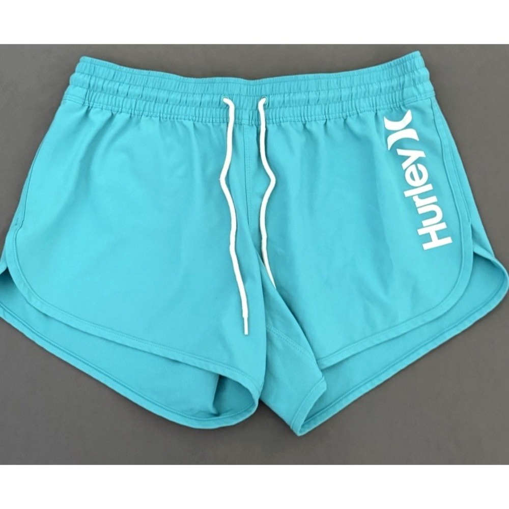 Hurley Phantom Shorts Womens Size Medium Teal Green Beach Athletic Drawstring